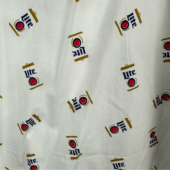 Miller Lite All Over Logo Print Shirt Men’s XXL White Button Up Short Sleeve - Picture 8 of 9